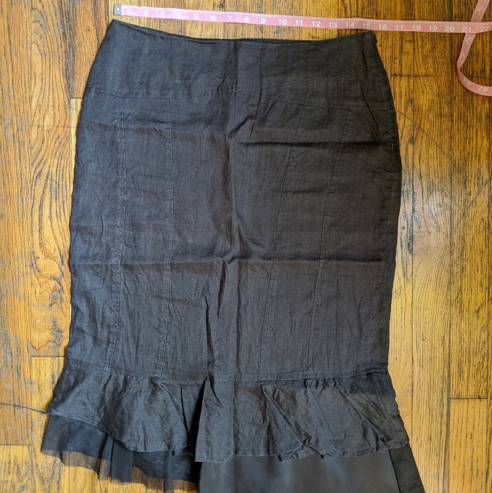 Linen high waisted skirt